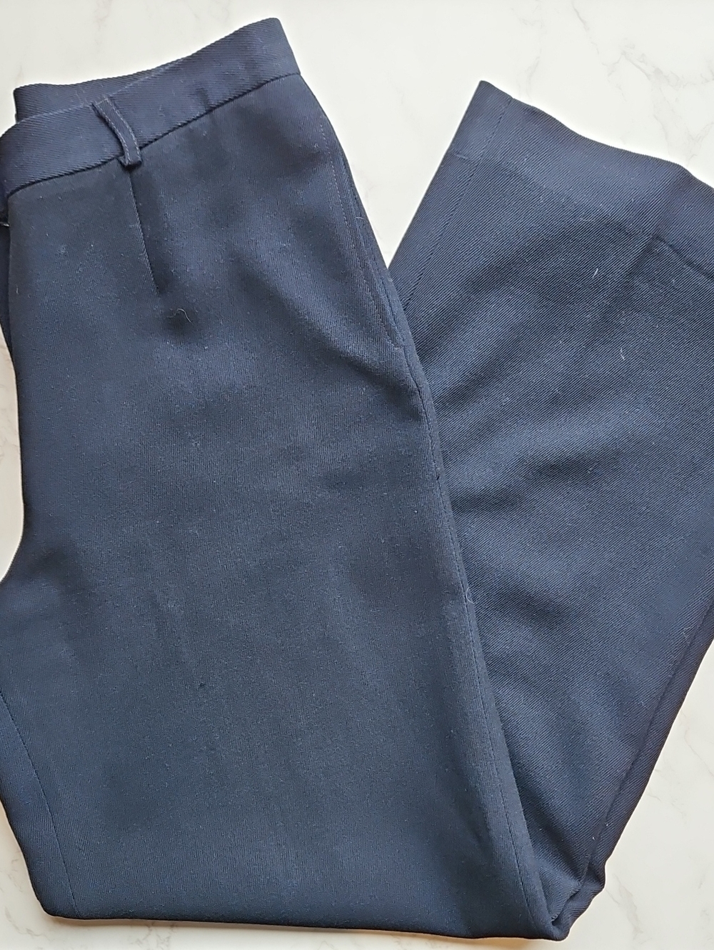 LAUREN Ralph Lauren Vintage Navy Worsted Wool Wide Leg Pants 10 - Picture 6 of 7